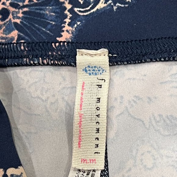 Free People Movement Navy Floral High Rise Athletic Leggings, Navy Peach, M - Picture 3 of 12
